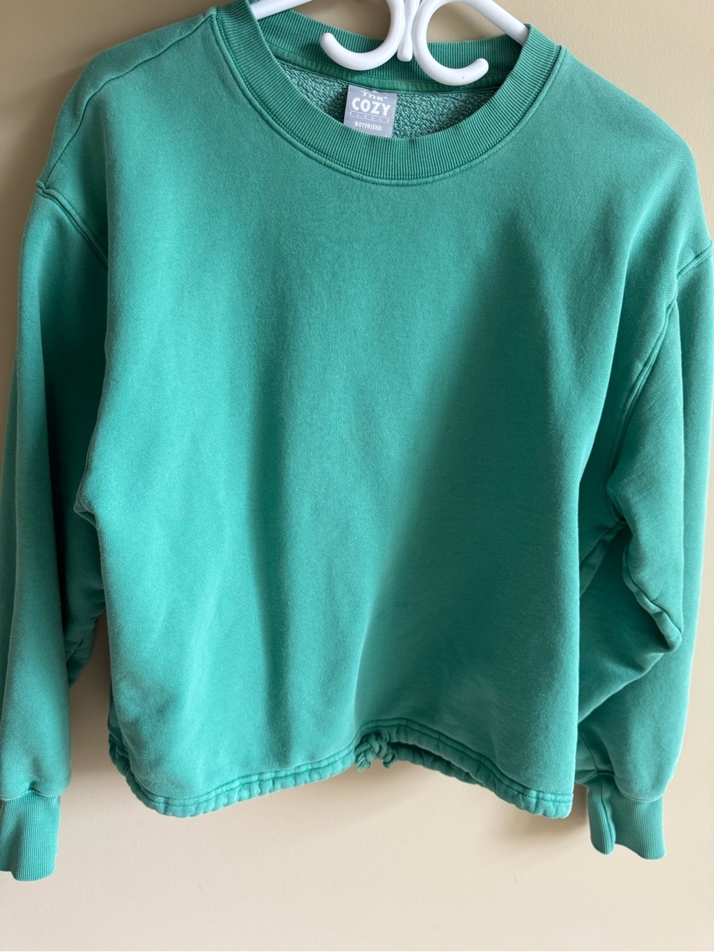 Aritzia Tna Cozy Fleece Boyfriend Crewneck Sweatshirt – Green, Size S